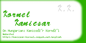 kornel kanicsar business card